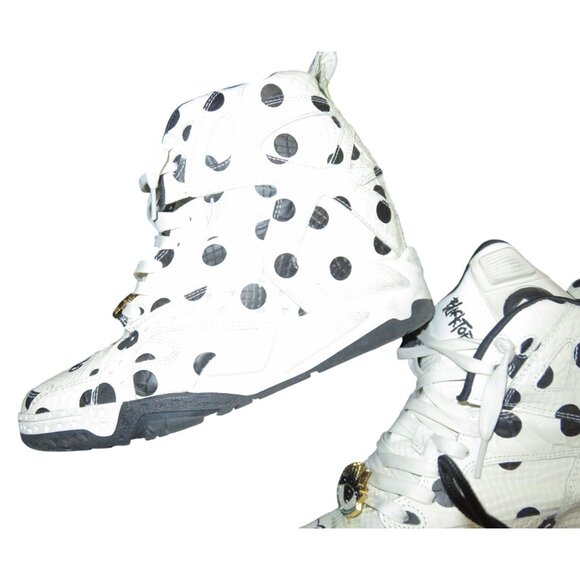 REEBOK X Melody Eshani Make Love Blacktop Pump Wedge Polka Dots Chalk White 10 - Picture 6 of 14